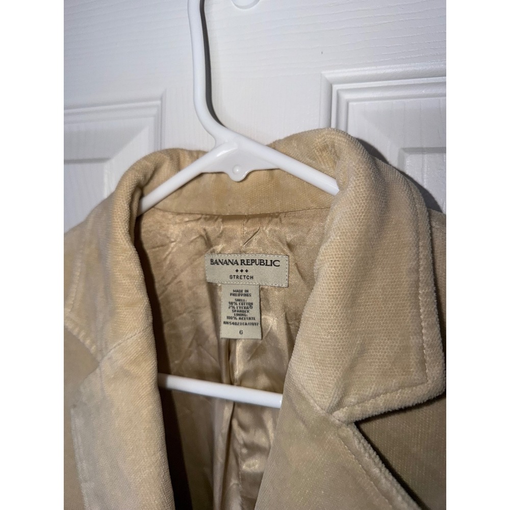Banana Republic Blazer Tan Corduroy Stretch Tailored Professional Jacket 6 - Picture 3 of 7